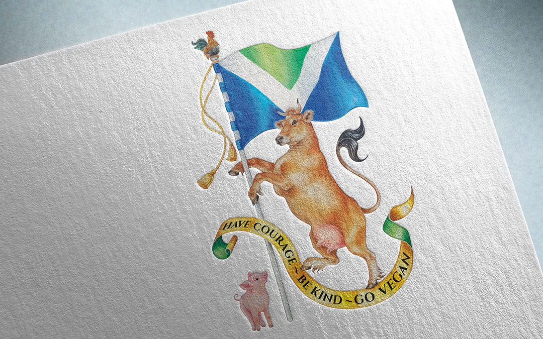 Vegan flag coat of arms
