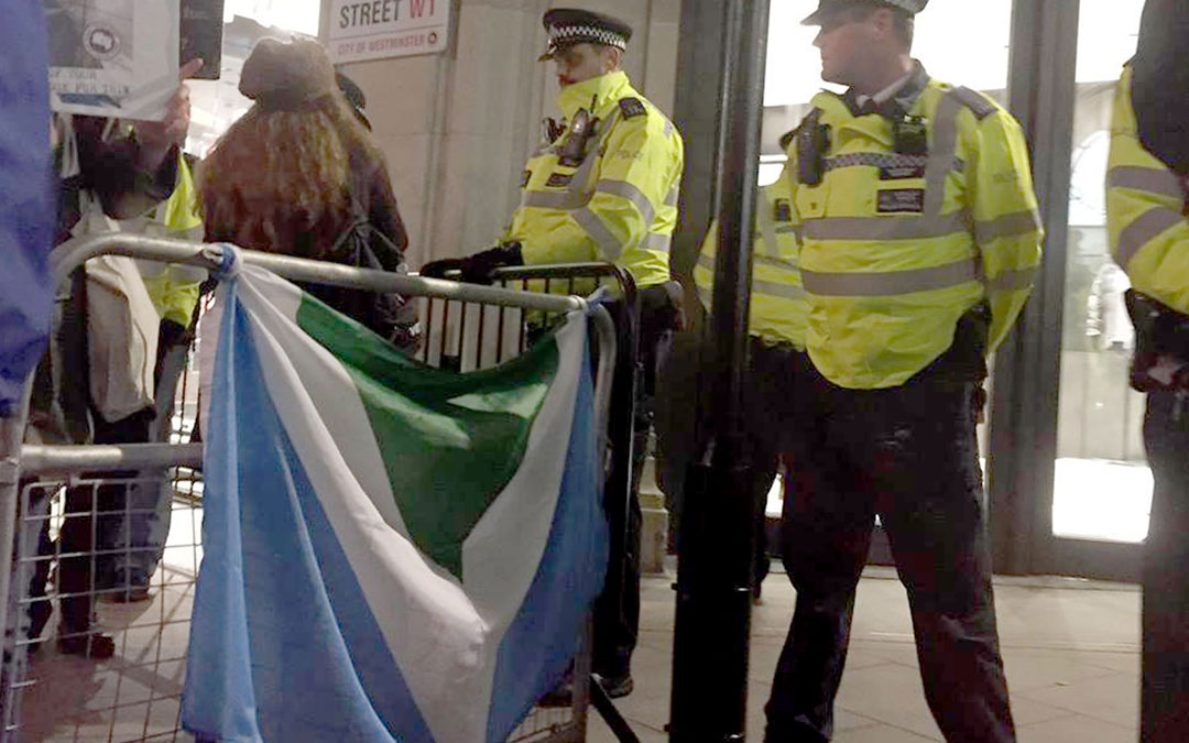 Canada Goose protest in London