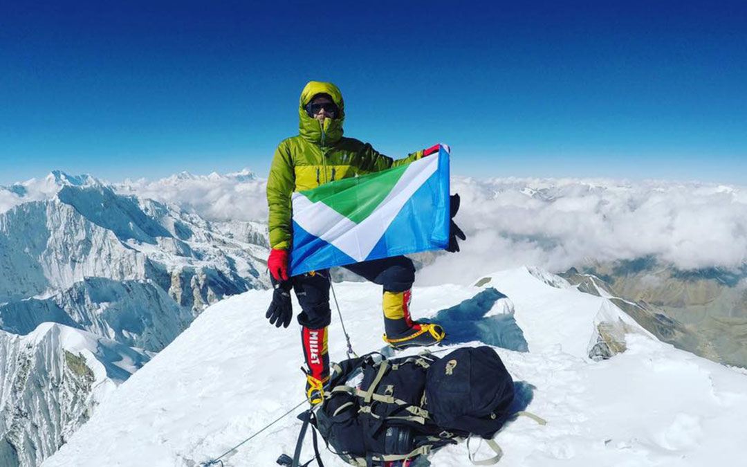 Flying the vegan flag on Himalayas mountain peak